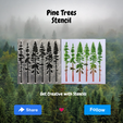 Pine Trees Stencil tag pe Bee ce Lae Seto) Pine Trees Stencil - red pines