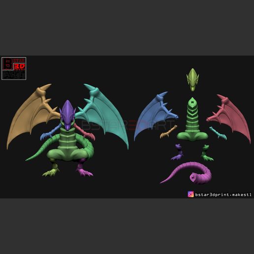 12.jpg Archivo STL ojos azules dragón blanco - Yu Gi Oh・Diseño para descargar y imprimir en 3D, Bstar3Dart