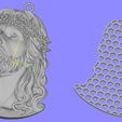 Jesus-Head-pendant-Diamond-STL.jpg Pendente Cabeça de Jesus Diamante