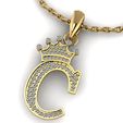 c.jpg Alphabet (C) Pendant 3d Printable Model