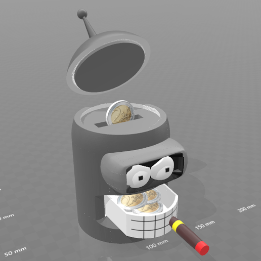 piggy bank "Bender" - 3D model önizlemesi