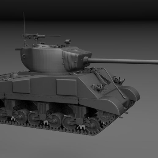 Sherman M4A2(76)W - High Fidelity STL Model
