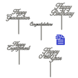 STL00703-4.png Cake Toppers for 5 occasions
