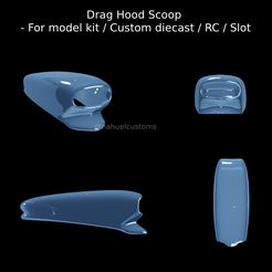 Nuevo-proyecto-3.png Fichier STL Scoop de capot Drag - Pour maquette / Custom diecast / RC / Slot・Plan à imprimer en 3D à télécharger