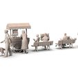 2.922.jpg Street Scene People Bench Vendor Cart for 3D Printing Diorama 3D print model