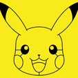 SMILING_PIKACHU.png 2D Wall Decoration - Pokemon Pikachu Smiling Face