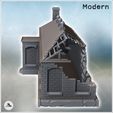 5.jpg Damaged building with two stairway entrances, bricked-up windows, and multiple chimneys (24) - Modern WW2 WW1 World War Diaroma Wargaming RPG Mini Hobby