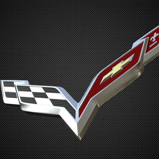 🚗 corvette logo・Free STL File for ・Cults