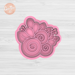 1.667.png ROUND FLOWERS Cutter + Stamp / Cookie Cutter