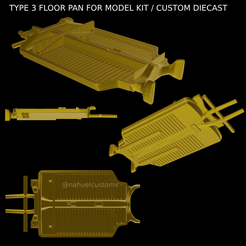 Proyecto-nuevo-2023-09-18T001624.501.png STL file TYPE 3 FLOOR PAN FOR MODEL KIT / CUSTOM DIECAST・3D printing model to download