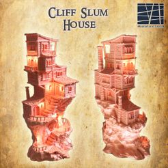 Cliff-Slum-House-re-1.jpg STL file Cliff Slum House 28 mm Tabletop Terrain・3D printable model to download