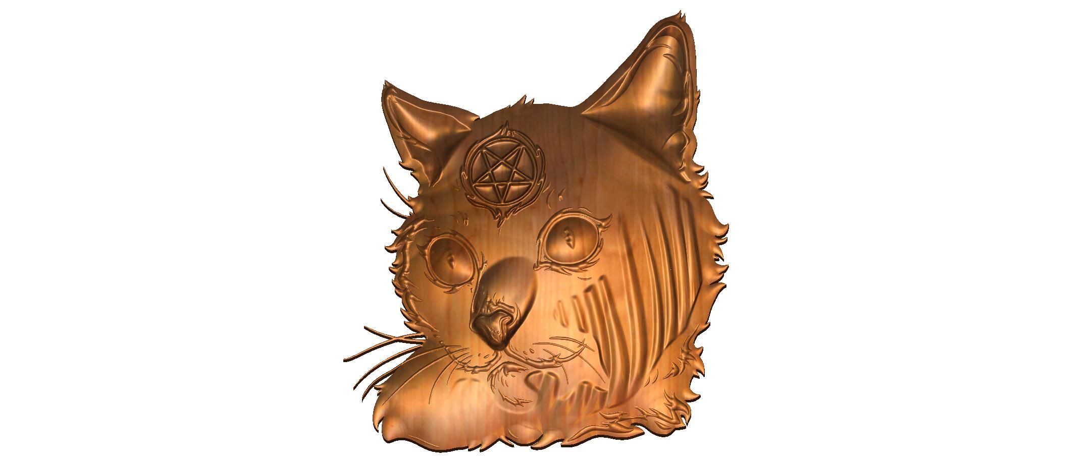 Скачать файл STL Кошка магия кулон пентакль "хранитель