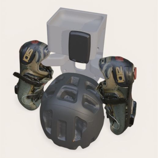 Cycling Gear Organizer  Helmet, Shoes, GPS, Glasses & Accessories  Holder STL File for 3D Printing STL File for 3D printingCults