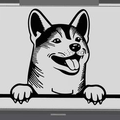 shiba-inu.png Fichier STL Boîte à bijoux à charnière - Shiba Inu・Modèle imprimable en 3D à télécharger