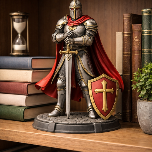 📁 Medieval Knight STL | 3D Print Knight Statue | Fantasy Warrior ...