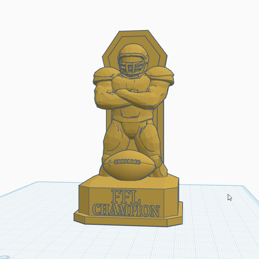 🏆 FFL Champion Trophy – Fantasy Football 3D Print (Low Poly Edition) with Two Options