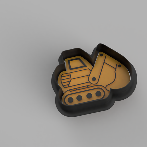 Excavator cutter and stamp 3D model