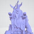 Odin4.png Odin Sitting With Wolves And Crows 3D print model