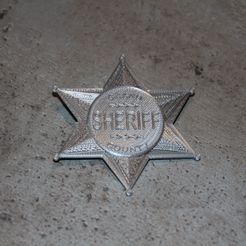 sheriff1.jpg STL-Datei Sheriff Badge (Star) kostenlos・3D-Druck-Modell zum herunterladen