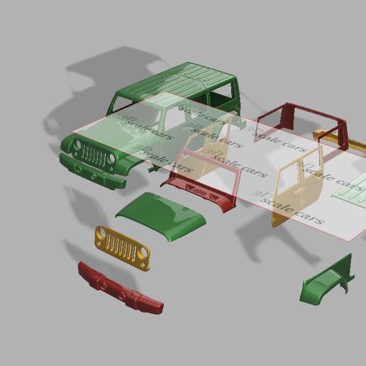 1/10  scale  jeep rubicon 4 door  ( 300mm wb) 3D model