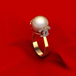 39.jpg STL file Channel Pear Wedding Ring・3D printer model to download