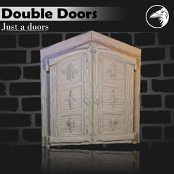 Double Doo Just a doors Free STL file Double doors for DnD and others・Model to download and 3D print