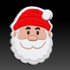 santa-nuevo.jpg Archivo STL Cara de Papá Noel plana SOLID SHAMPOO PRESS JABON SOLIDO MOLDE Bath Bomb.・Modelo de impresión 3D para descargar