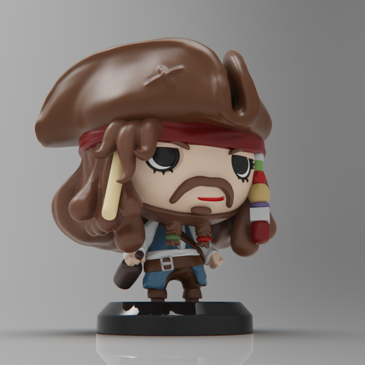 untitled.302.png Free STL file PIRATES OF THE CARIBBEAN - JACK SPARROW・3D printer design to download, purakito