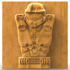 Master-Chief-Bust.png Modèle 3D Fichier STL pour CNC Router/Laser & 3D Printer Master Chief Bust