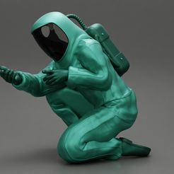 39.jpg 3D file Scientist wearing radiation protection suit sitting・Model to download and 3D print