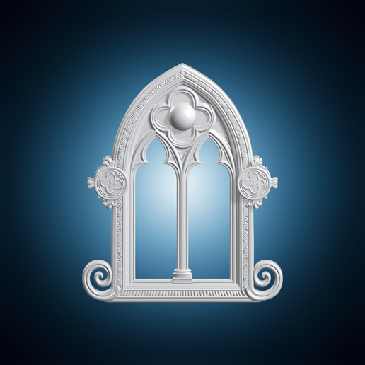 Moonlit Chapel Gothic Frame 3D Print Model