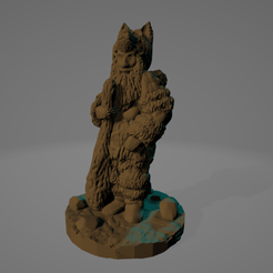 SL-bearded-Wolf-Clubber.png STL file Easy-Print Bearded Wolf-Head Clubber・3D printing model to download