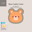 Bear-1.png Bear Digital STL Files Download - Bear Cookie Cutters Printable - Cookie Cutter