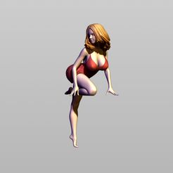 001.jpg Free STL file Girl on the windowsill・3D print design to download