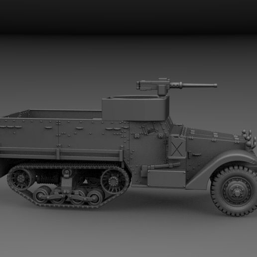 M3A1 American Half-track WWII - Ultra Detail STL Model