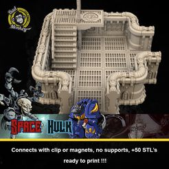 wanaaanan mt) sunannogn ua Connects with clip or magnets, no supports, +50 STL’s ready to print !!! SPACE HULK - V2 - Elevator model EXPANSION KIT