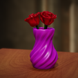09D01E86-0F3C-4EC1-83FE-521D91897992.png Valentine's Day Gift Rose and Spiral Vase 3D Model