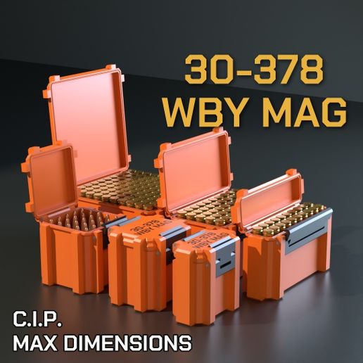 SBOX AMMO BOX .30-378 Weath. Mag. AMMUNITION STORAGE 10/20/25/50/100 ROUNDS CRATE ORGANIZER 30-378 Wby