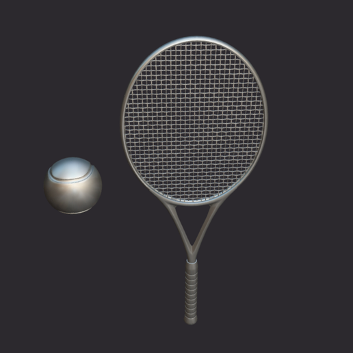🎾 Low Poly Tennis Racket & Ball・ STL File for 3D printing・Cults