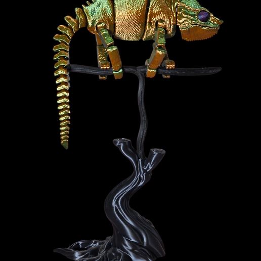 20250409_195159-Photoroom.jpg Panther Chameleon - Articulated Lizard with Tree Stand