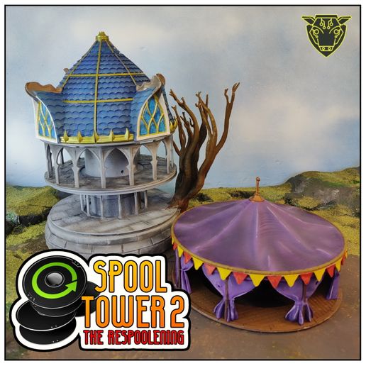 Spool Tower 2 – Fantasy Modular Recycled Spool Terrain System | Supportless STL Bundle