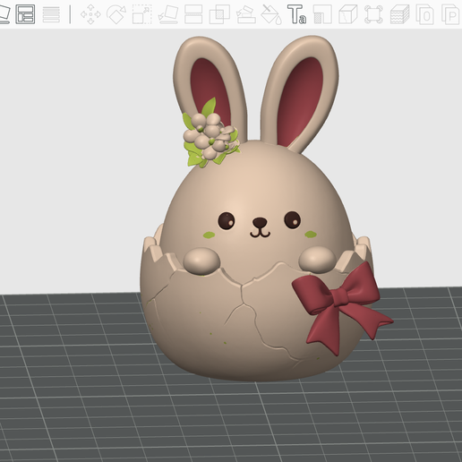 Cute Bunny in Cracked Easter Egg - Multi Color Spring Decoration