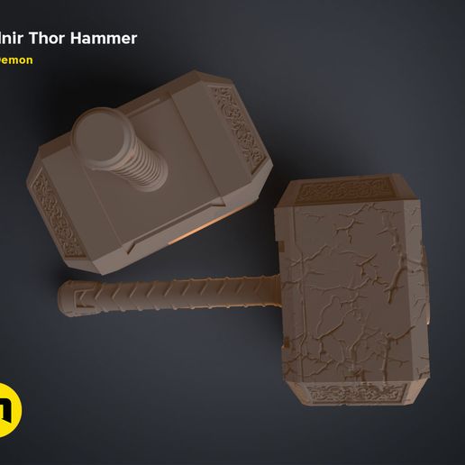 Thor-Mjolnir_NEW-render-scene-basic-5.jpg Fichier 3D Marteau Mjolnir (Amour et Tonnerre)・Design imprimable en 3D à télécharger, 3D-mon