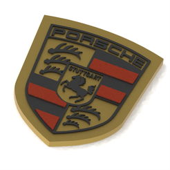 emblem-porsche-3d.png Porsche Emblem Wall Decoration