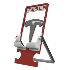 4.png STL file CUSTOMIZABLE & COLLAPSABLE MULTICOLOR PHONE STAND - Tesla・3D print design to download