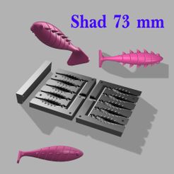 Shad-73-mm.jpg STL file MOLD SHAD 74 mm. STL, STEP FILE FOR CNC AND 3D PRINT・Model to download and 3D print