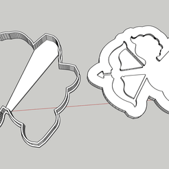 Cupido.png STL file Cupid Cookie cutter embossed love couple san valentine cake design decoration amour cupido san valentino・3D printable model to download