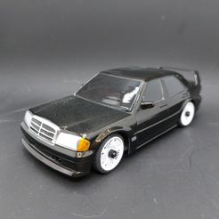190e-Front.jpg STL-Datei 90 Mercedes 190E Evo Xmod/MiniZ (Resin & FDM)・3D-Druckvorlage zum Herunterladen, Leander98