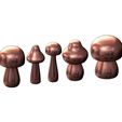 Mushroom-shapes-08.jpg Mushroom peg doll decor shapes 3D print model