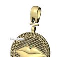 volume1.jpg Iced diamond lips round pendant 3D print model